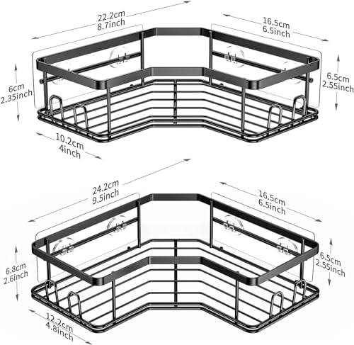 Shower, Bathtub, and Toilet Durable & Rustproof Corner Storage Organizer - WITH SCREW