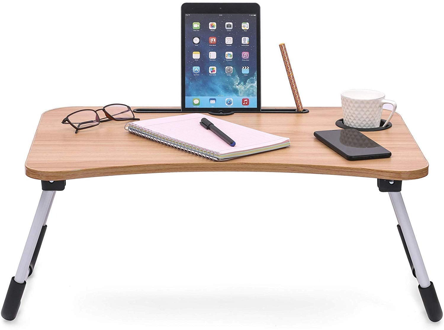 Wooden Laptop Table - Laptop Stand - Floor Table - Laptop table - Drawing Desk - Bed Tray Table Fold-able - Table Notebook Stand Reading Holder - Study Table - Portable Desk - Random Color