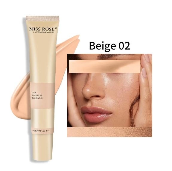 Miss Rose 3-in-1 Makeup Deal – Silk Foundation, Concealer & Beauty Blender for Flawless Coverage