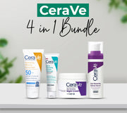 CeraVe 4 in 1 Skincare Kit Night Cream, Sunblock, Cleanser & Serum for Radiant Skin