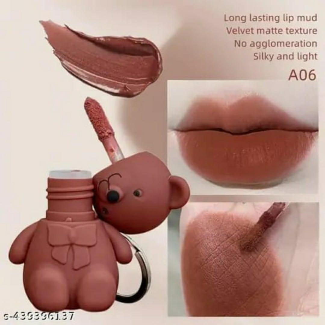 Teddy Bear Keychain Style Lip Gloss – Cute & Portable, Multicolor Shades (Pack of 2)